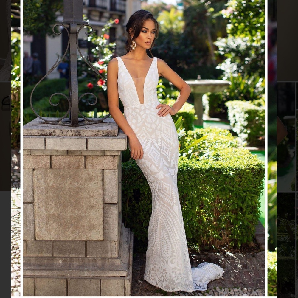 Alamour the Label Lurianna White Sequin Gown